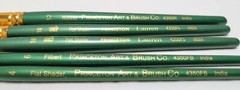 Lot of 7 Princeton Art & Brush Co Lauren Series Clear Green Handle Paint Brushes