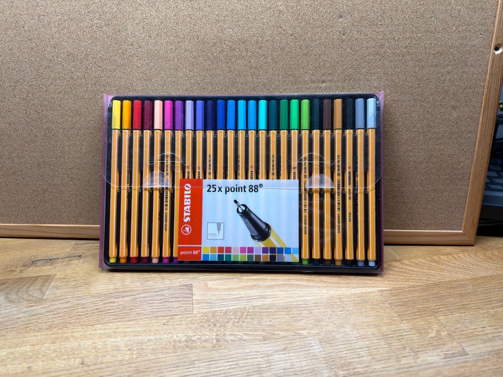 STABILO point 88 – Pack of 25 Fineliner pens – opened not used