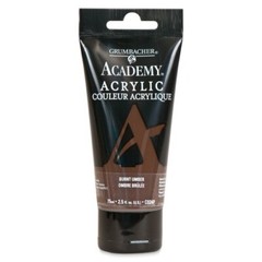 Grumbacher Academy Acrylics – Burnt Umber, 75 ml tube