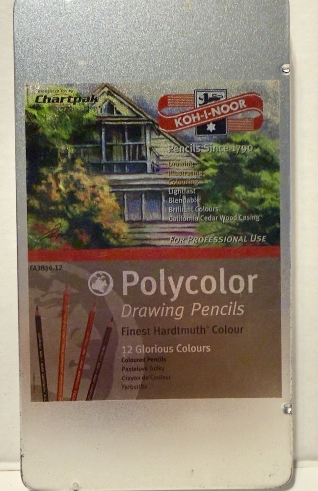 Chartpak Drawing Set Colored Pencils KOH-I-NOOR Set Of 12 Hardtmuth Polycolor