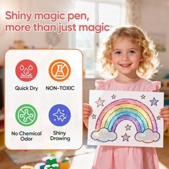 10 Pack Magic Jumbo Dual Tip Markers with Color Glitter Color Changing Markers