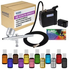 Master Airbrush Cake Decorating Airbrushing System Kit with a Set of 12 Chefmast