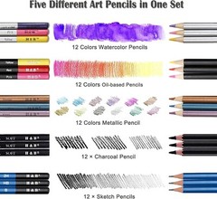 72Pcs Drawing Sketching Kit Set, Pro Art Supplies with Sketchbook, Watercolor,