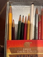 RARE Vintage VERITHIN Eagle COLOR Pencils Set Of 10 w/ Case B51