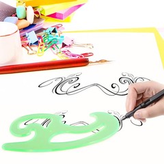 SIQUK 9 Pieces Drawings Templates French Curve Geometric Green