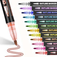 Double Line Outline Marker Pens Set for Creative Art and Craft Projects