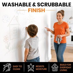 2-in-1 Acrylic Paint & Primer – Pure White Semi Gloss for Interior & Exterior –