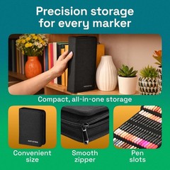 Acrylic Paint Pens With Storage Bag for Calligraphy – Markers With Brush and Fin