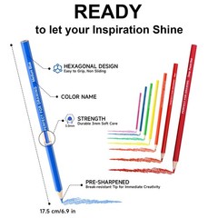 96 Colored Pencils Adult Coloring Books Soft Core Drawing Sketching Kit