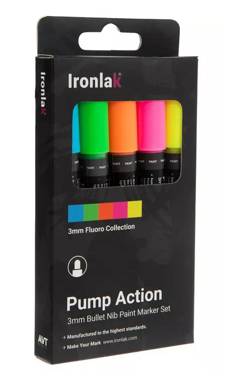 Ironlak Bullet Nib Acrylic Paint Markers – 5 Piece Set Various Colors Price Each