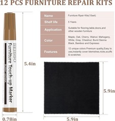 New Upgrade Pens for Touch Up, 12 Colors Wood Scratch Repair Markers, Profess…