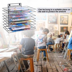 LIAQICHA Premium Iron Art Drying Rack with 8 Removable Shelves for Classroom …
