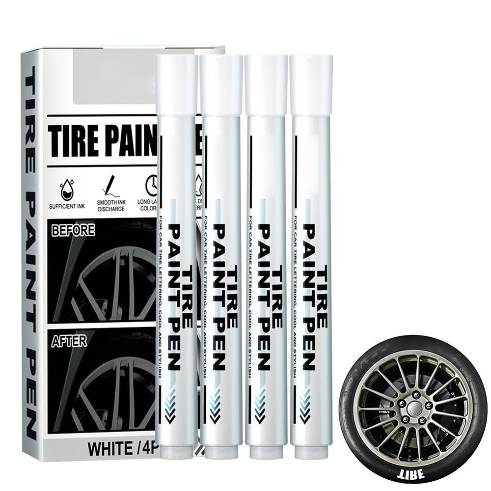 Car Tire White Paint Marker Pen Oil-Based Ink Smooth Flow Valve Structure
