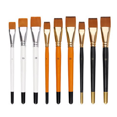 New Oil Painting Brush 3Pcs Big Flat Head 3Color Short Rod Set Nylon Hair Painti