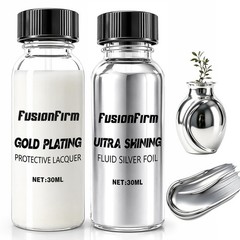 FusionFirm Liquid Leaf Paint – Alcohol-Based 1 Fl Oz (Pack of 1), Silver
