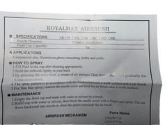 Royalmax AB-130 Dual Action Gravity Feed Airbrush 0.3mm Hobby Model Paint Craft
