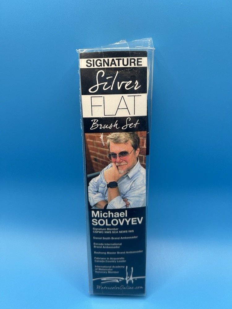 Michael Solovyev Signature Silver Flat Watercolor Brush Set-2 Brushes #4 & #6