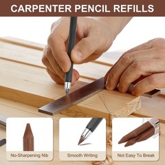 8Pcs 5.6mm 2B Carpenter Pencil Refill, Solid Dry Pencil Refill, Brown