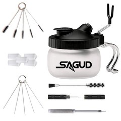 SAGUD 19 Piece Airbrush Cleaning Kit, Glass Airbrush Cleaning Pot with Holder…