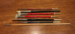 Lot of 7 Vintage Robert Simmons Artist Paint Brushes USA Various Sizes & Shapes