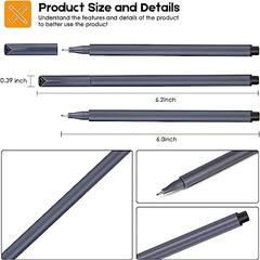 0.38mm Black Ink Pens Fine Point Smooth Writing 1 Count (Pack of 18),