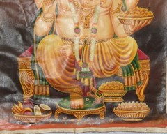 Vintage Decorative Hindu Lord Ganesha Wall Decor Canvas Oil Painting