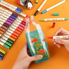 72 Colors Acrylic Paint Markers, Soft Brush Tip Acrylic Markers Set, Water Ba…