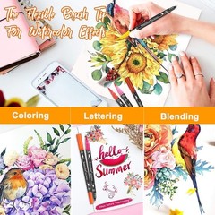 Art Brush Markers Pens for Adult Coloring Books, 36 Colors Numbered Dual Tip …
