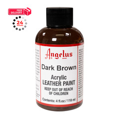 Angelus Acrylic Leather Paint, Dark Brown | 4 Fl Oz (Pack of 1),
