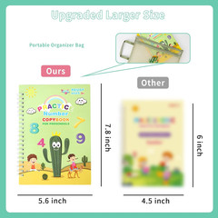 Handwriting Practice for Kids Ages 3-8, Reusable Magic Grooved Copybook – 4 Pres