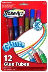 LOT OF 6 PACKS, RoseArt Washable Glitter Glue Tubes, 12-Count, Assorted Colors