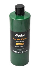 Abeier Acrylic Paint Acrylfarbe Premium Phthalo Green Colored 16 oz Bottle