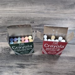 Vintage Binney & Smith Crayola No. 816 Colored & No. 320 White Chalk In Boxes