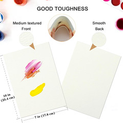 120 Sheets 100% Cotton Watercolor Paper 7 X 10, 140Lb/300Gsm Heavyweight Cold Pr