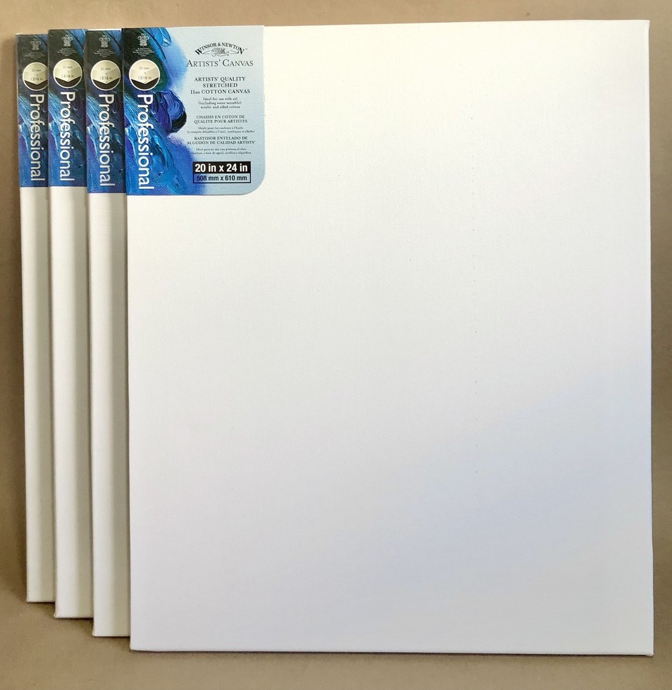 Winsor & Newton Stretched Artist Canvas Board 20×24” Pack of 4 | 3/4” Thick NEW!