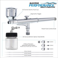 3 Tip Side & Suction Side-Feed DUAL-ACTION AIRBRUSH SET KIT Auto Hobby