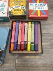 Lot Of 6 Vintage Crayons And Art Supplies All Different, All Used, Partial Packs