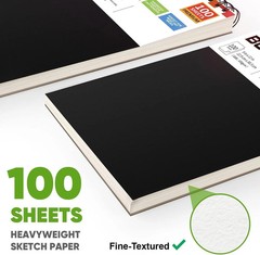 Soucolor 9″ x 12″ Sketch Book, 100 Sheets Top Spiral Bound Sketchbook with Acid-
