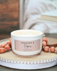 Milkhouse Candle Company Peaches & Poppies Soy – Vanilla 10 oz, White