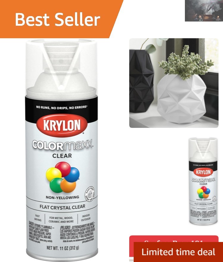 11oz Krylon COLORmaxx Acrylic Clear Finish for Durable Non-Yellowing Protection
