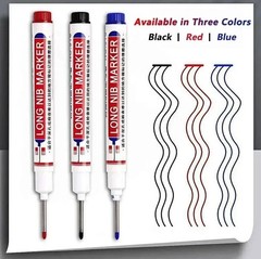 8pcs Deep Hole Markers Set 20mm Long Nib Waterproof Metal Woodworking Pens – NEW