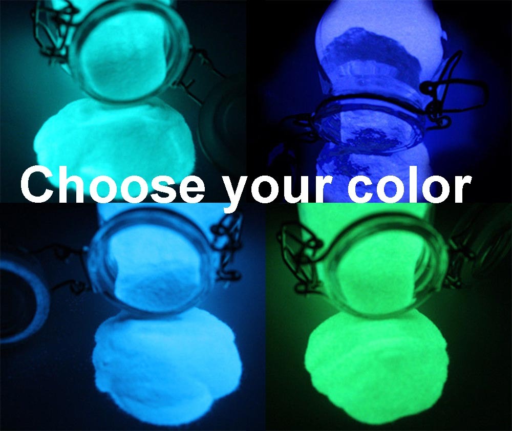 GLOW IN THE DARK PIGMENT POWDER 1 or 2oz GREEN, AQUA, BLUE, LILAC
