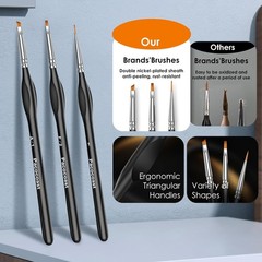 12PC Miniature Brushes, Pacocoast Detail Paint Brushes Set for Fine Detailing &