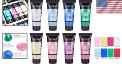 Galaxy Glitter Acrylic Paint Set – 8 Twinkle Iridescent Colors 0.71 Fl Oz / 2…