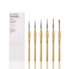 6Pcs Miniature Paint Brushes Set with Triangular Handles for Acrylics, Oils,…