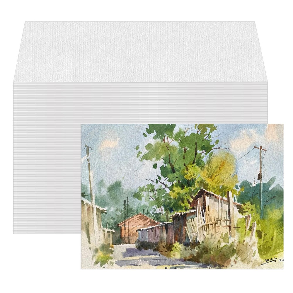 Cotton Watercolor Paper 8.5 x 11 inch 300 GSM 400 Sheets White ZAYOUAU Bulk Cold