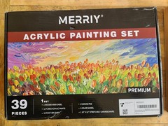 MERRIY Artist Acrylic Paint Set, Painting Supplies Kit with 12 Colors 29 Pieces