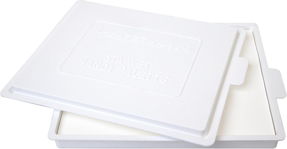 Sta-Wet Handy Palette, 8.5in x 7in Airtight 8.5″ x 7″ x 1″, White