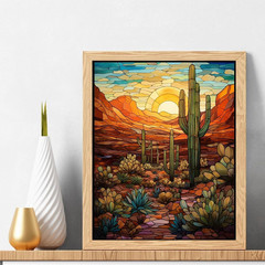 Paint by Numbers Kit for Adults – Cactus DIY Adult Paint by Number Kits Wilderne