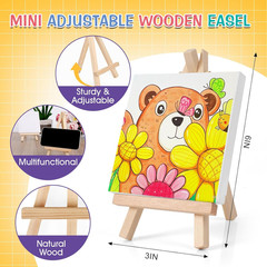 Mini Acrylic Paint Set with Canvas and Easel for Kids and Adults